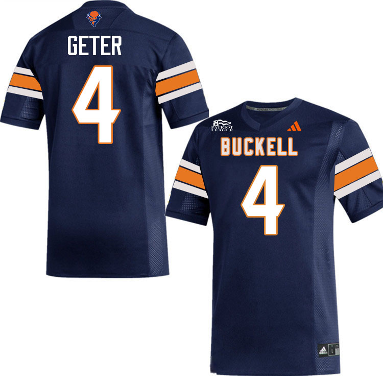 Bucknell Bison #4 Deuce Geter College Football Jerseys,Uniforms-Navy